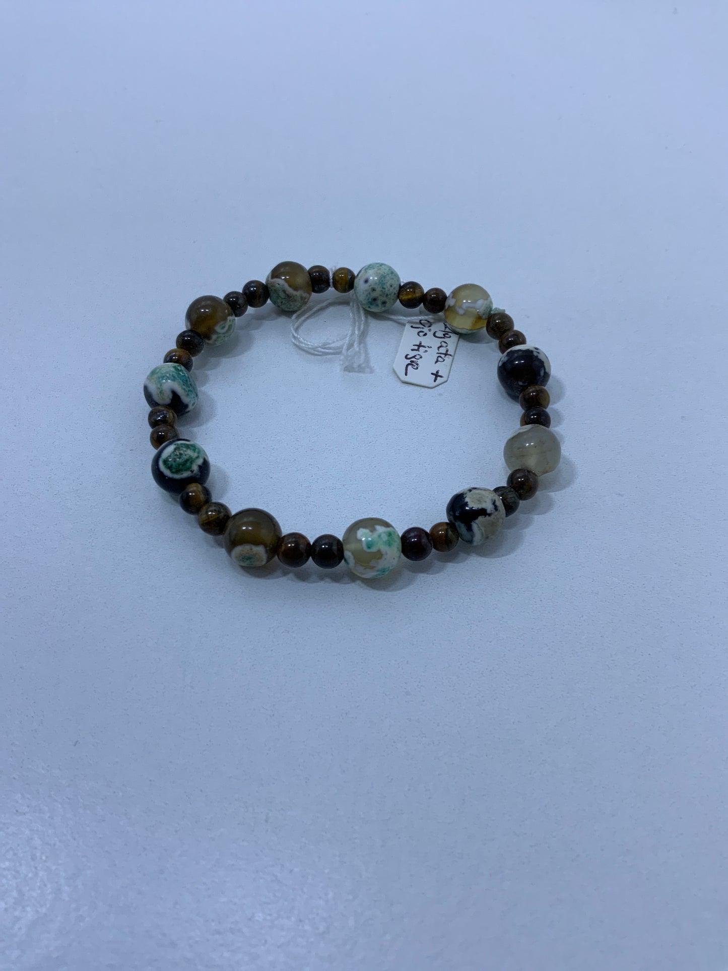 Pulsera Agata y ojo de tigre 8mm