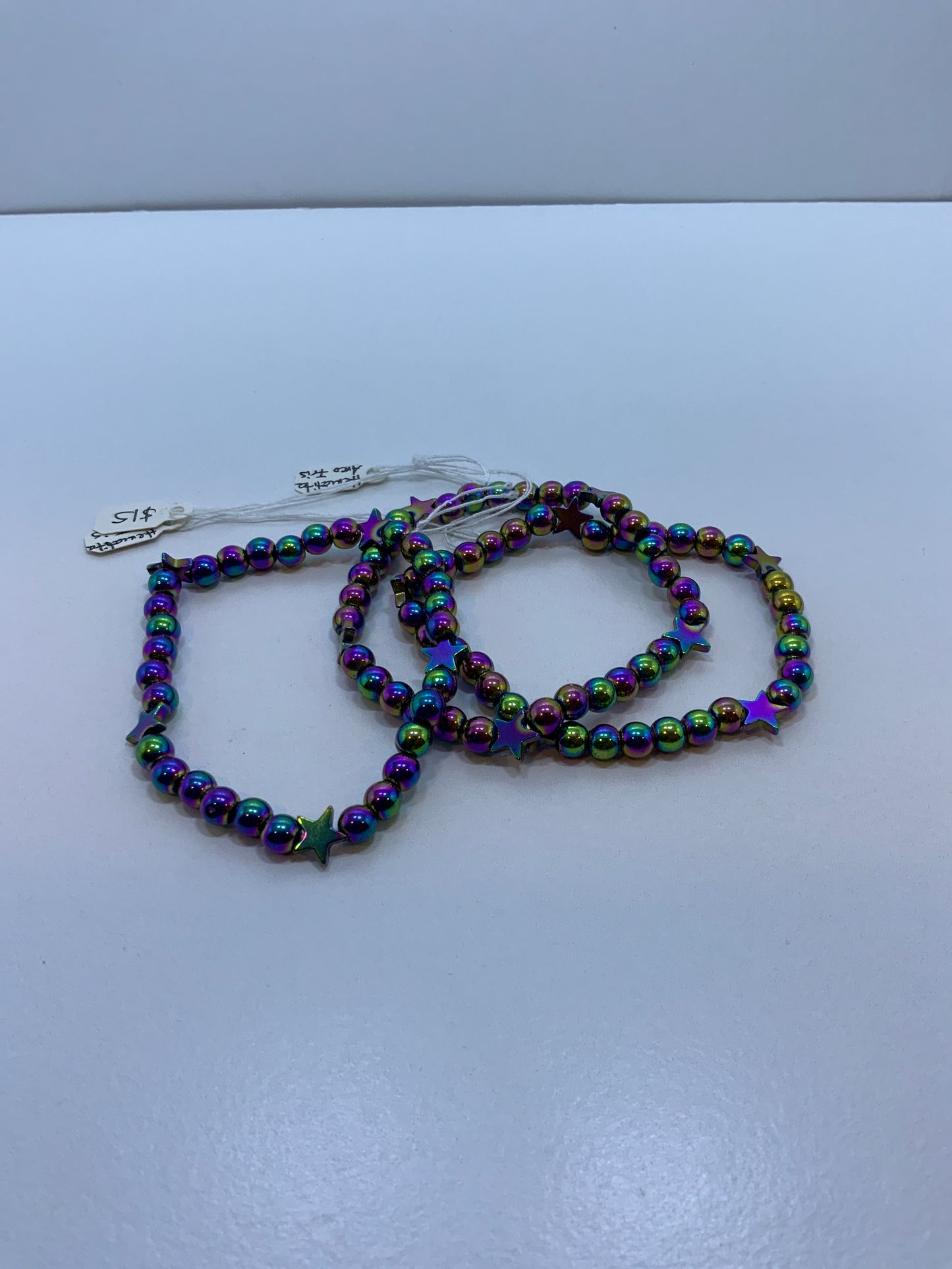 Pulsera Hematita Arco Iris con estrellas
