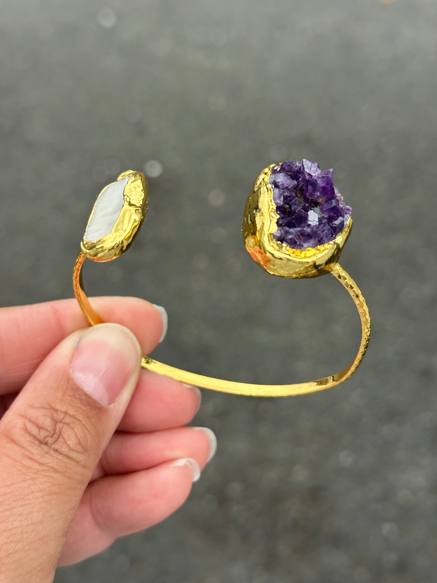 Brazalete Amatista y Madre Perla