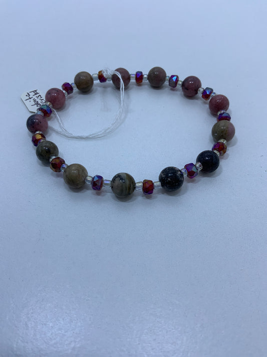 Pulsera Rodonita con cristales
