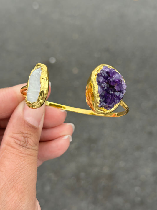 Brazalete Amatista y Madre Perla