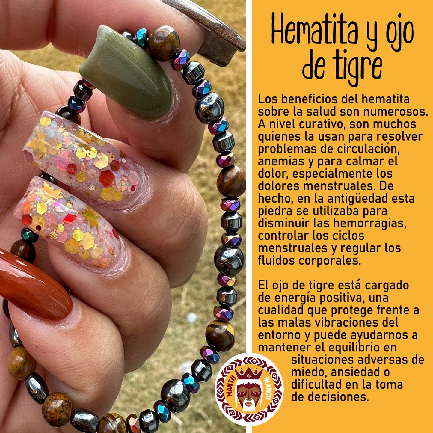 Hematita y ojo de tigre